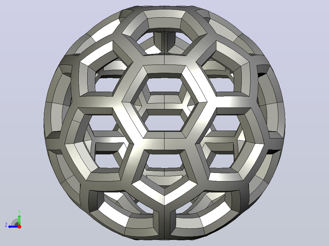 镂空球 Solidworks可编辑右视图