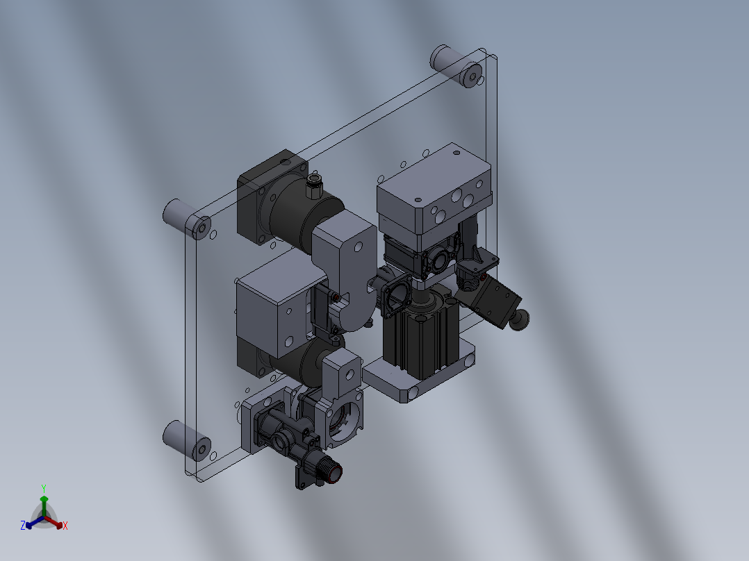 BLF8-01-1阀体加工单面工装正等轴测图