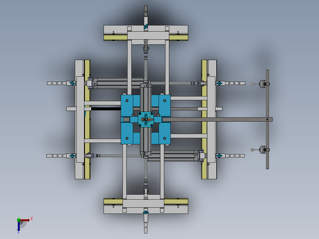 气动码垛夹具俯视图