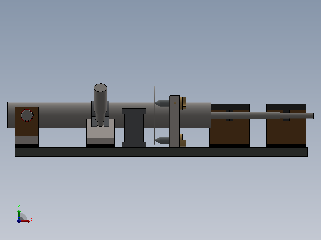 轴类零件检查夹具前视图