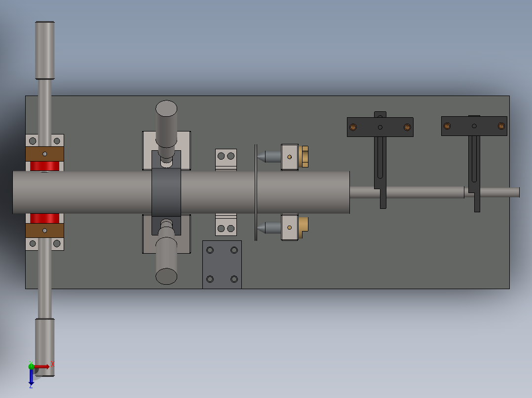 轴类零件检查夹具俯视图