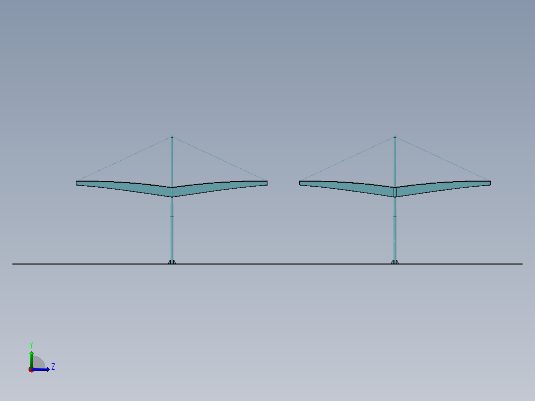 2款室外雨棚3d图纸 户外停车遮阳棚SW设计图 雨棚、遮阳棚3d模型左视图
