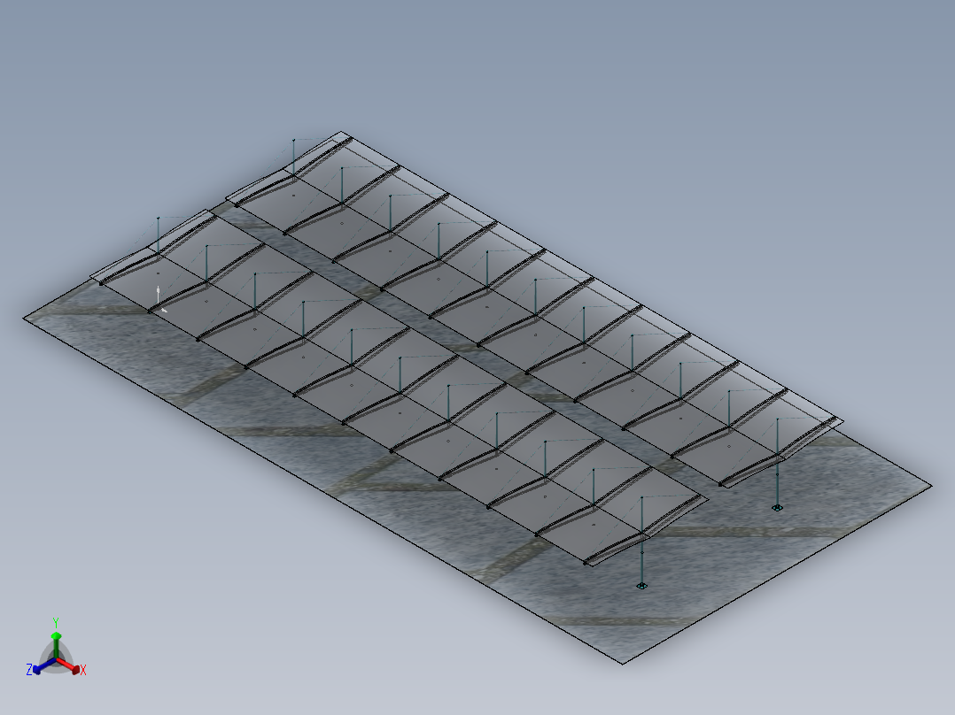 2款室外雨棚3d图纸 户外停车遮阳棚SW设计图 雨棚、遮阳棚3d模型正等轴测图