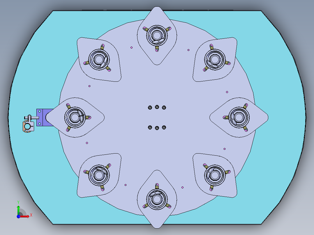 升降料台料仓3d图纸圆形旋转升降供料机3d图纸 升降上料机3d模型前视图