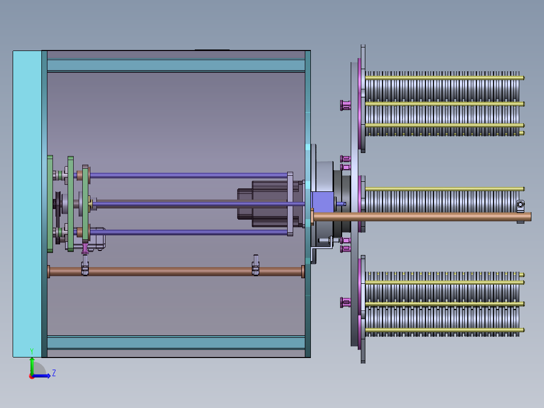 升降料台料仓3d图纸圆形旋转升降供料机3d图纸 升降上料机3d模型左视图