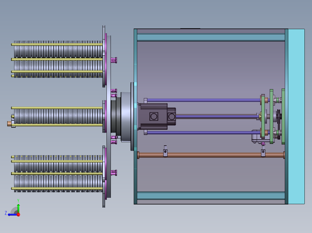 升降料台料仓3d图纸圆形旋转升降供料机3d图纸 升降上料机3d模型右视图