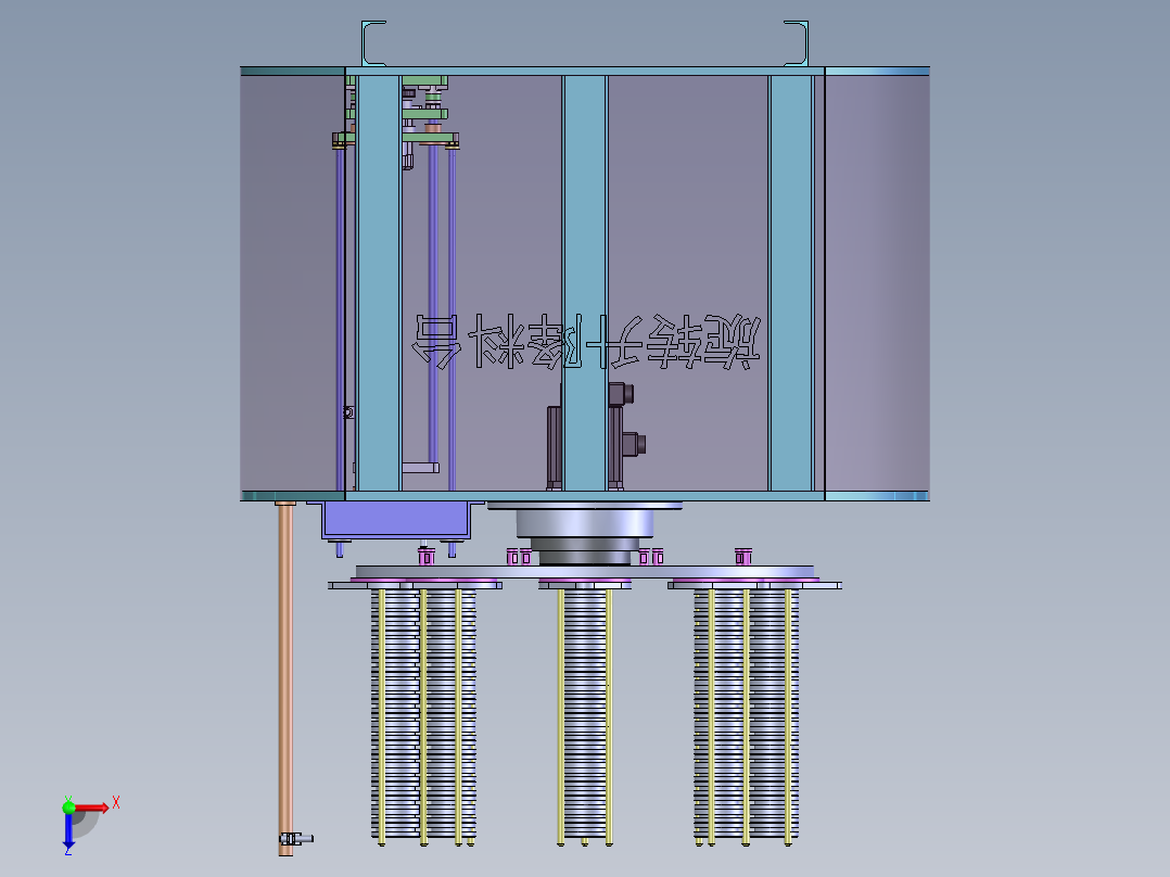 升降料台料仓3d图纸圆形旋转升降供料机3d图纸 升降上料机3d模型俯视图