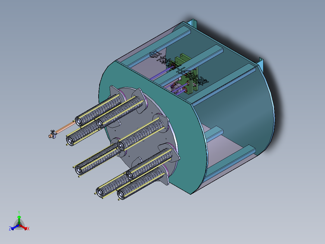 升降料台料仓3d图纸圆形旋转升降供料机3d图纸 升降上料机3d模型正等轴测图
