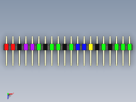 彩色公头100mil（2.54mm）系列-DS1021-RaspberryPi-2x20pin-colored-REV1.0俯视缩略图