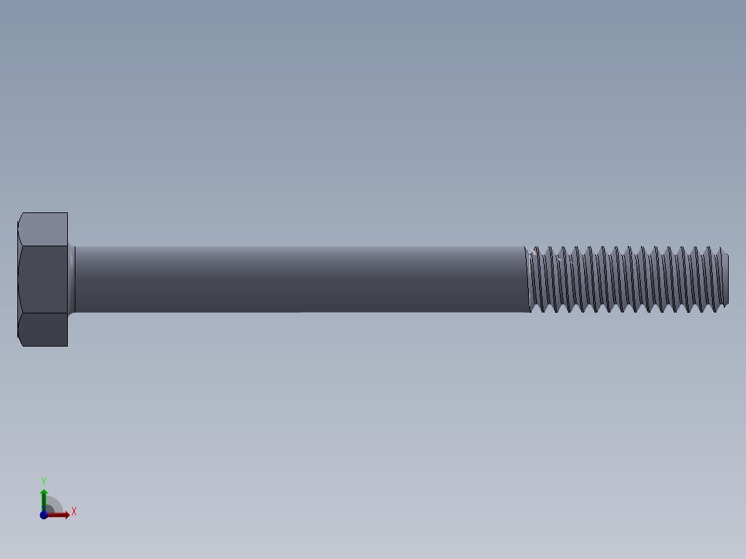 UNC 六角螺栓-Hex Bolt 0.250-20 x 2.500.SLDPRT前视图