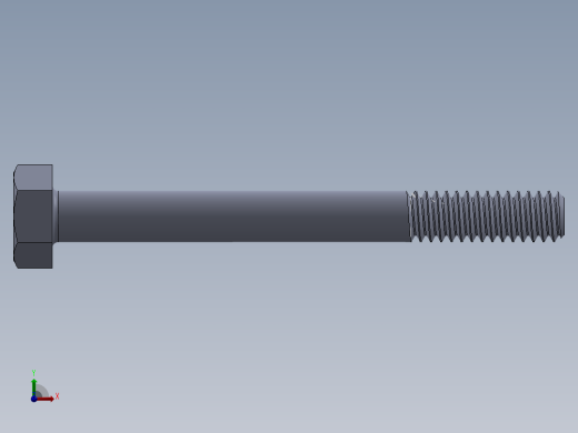 UNC 六角螺栓-Hex Bolt 0.250-20 x 2.500.SLDPRT前视缩略图