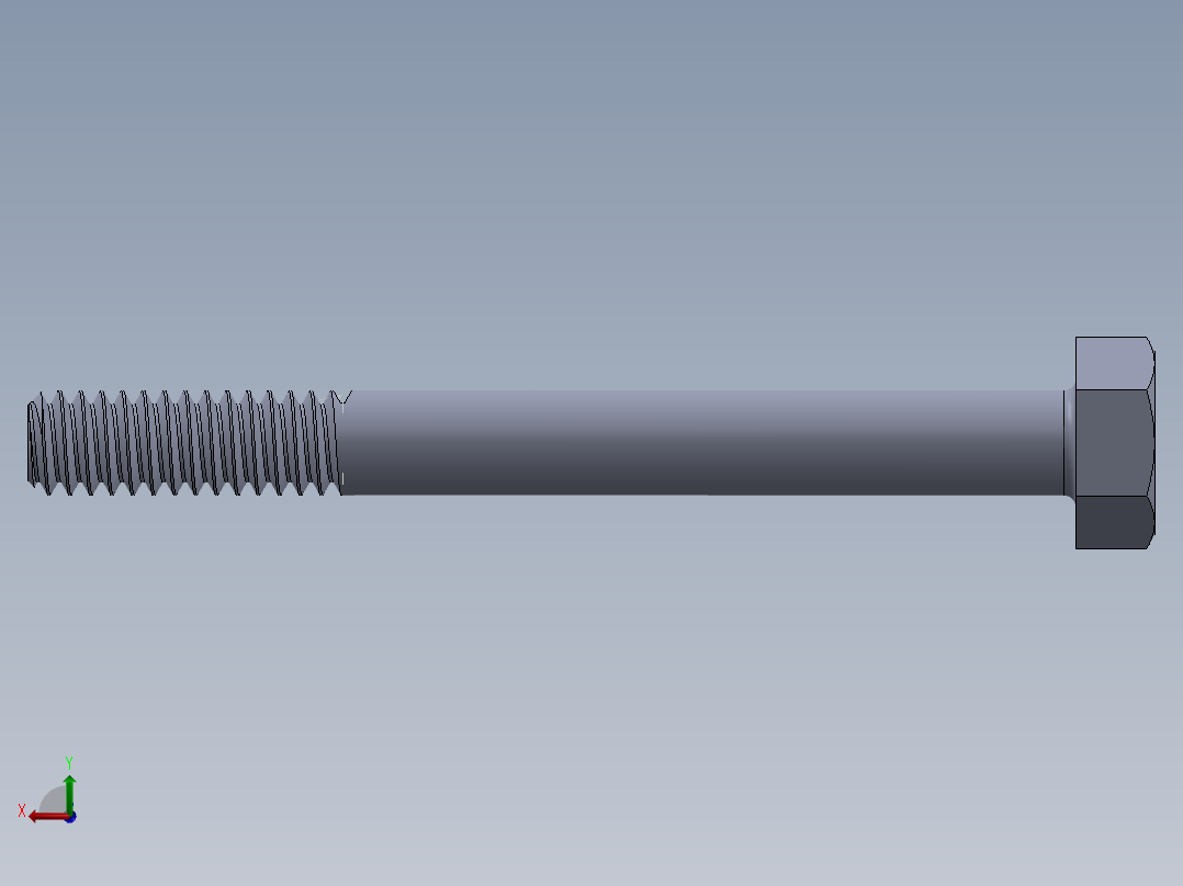 UNC 六角螺栓-Hex Bolt 0.250-20 x 2.500.SLDPRT后视图