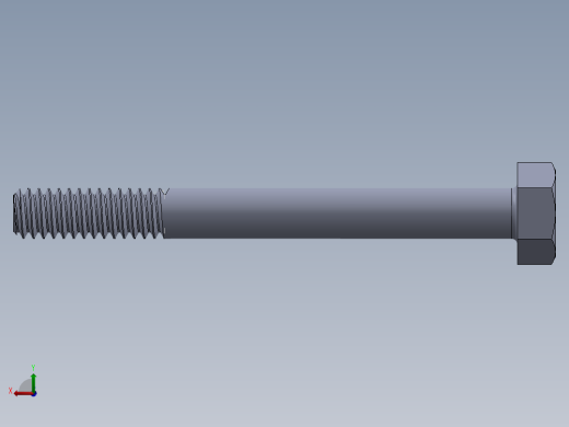 UNC 六角螺栓-Hex Bolt 0.250-20 x 2.500.SLDPRT后视缩略图