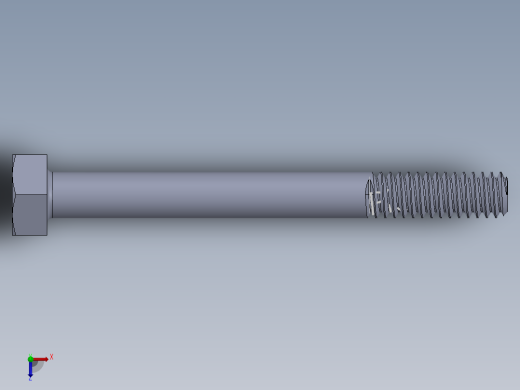 UNC 六角螺栓-Hex Bolt 0.250-20 x 2.500.SLDPRT俯视缩略图