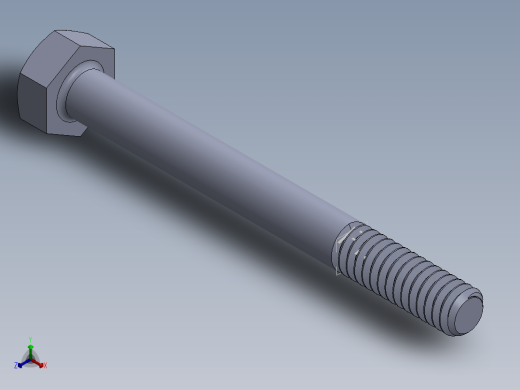 UNC 六角螺栓-Hex Bolt 0.250-20 x 2.500.SLDPRT正等轴测缩略图
