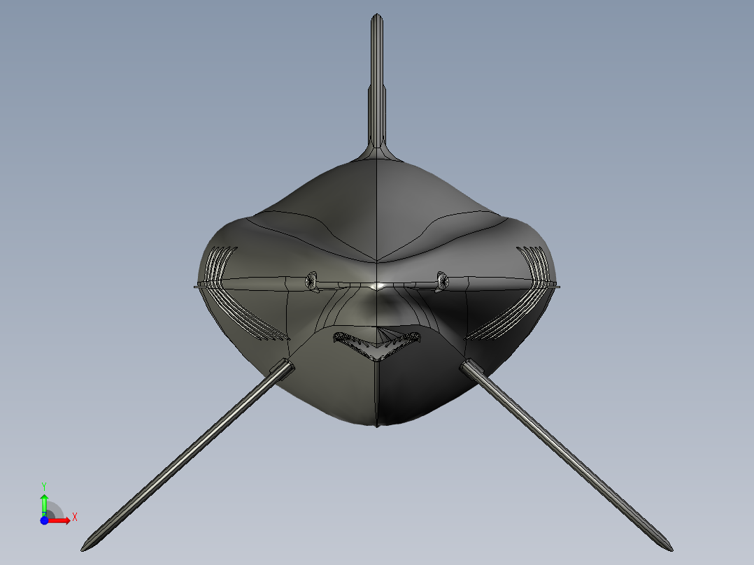 20英尺长的鲨鱼前视图