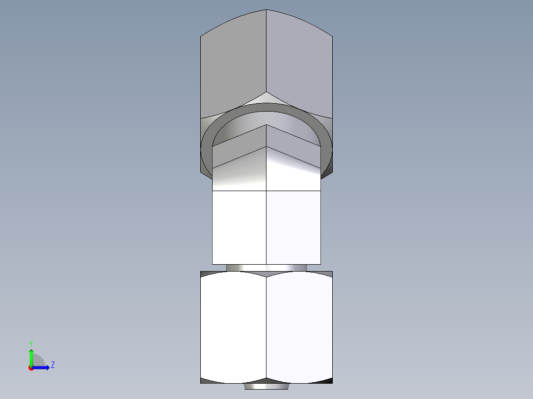 卡套式工业通用硬管接头EO_Swivel_nut_45_deg_elbow_EV06ZSCF左视图