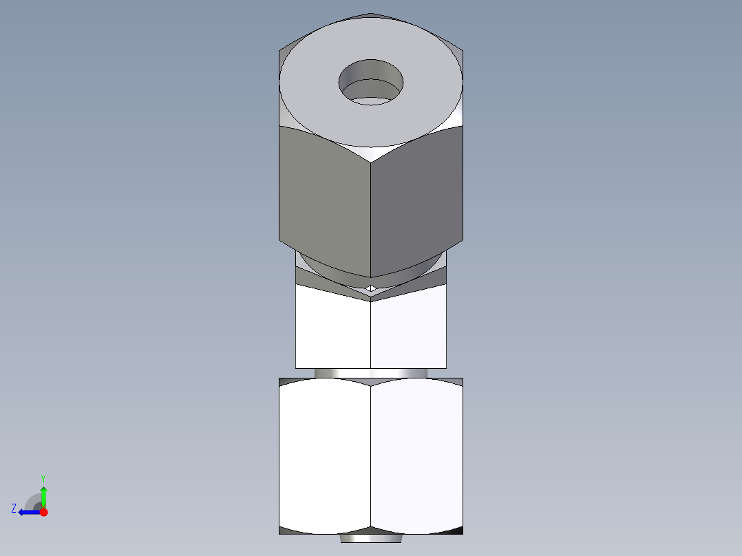 卡套式工业通用硬管接头EO_Swivel_nut_45_deg_elbow_EV06ZSCF右视图