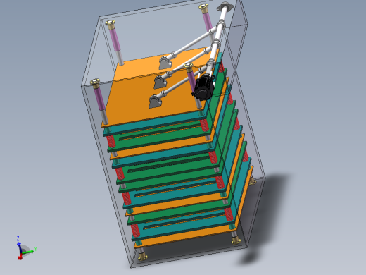 连杆压板机构3d图纸 曲柄滑块机构 封闭式压板往复运动机构3d模型