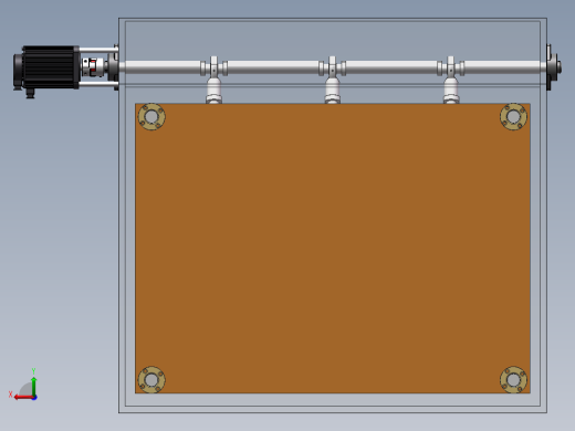 连杆压板机构3d图纸 曲柄滑块机构 封闭式压板往复运动机构3d模型后视缩略图