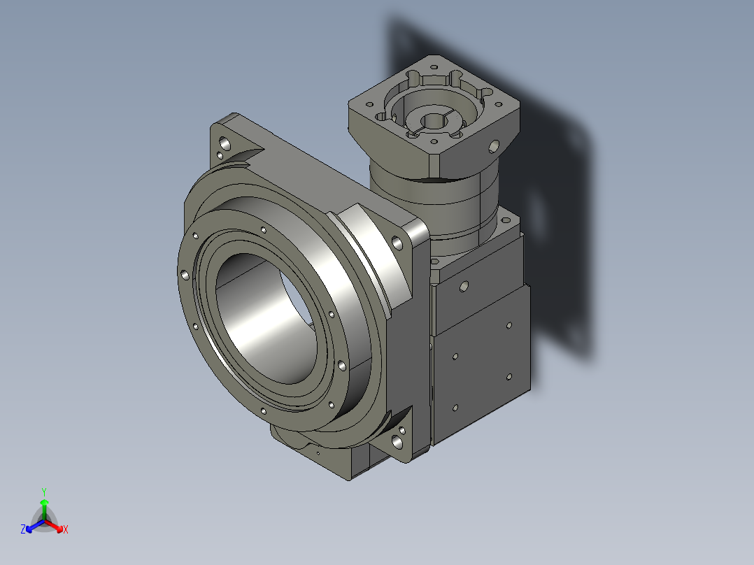 中空旋转平台KFN200-L3-LF-100-19-70-M5(1)正等轴测图