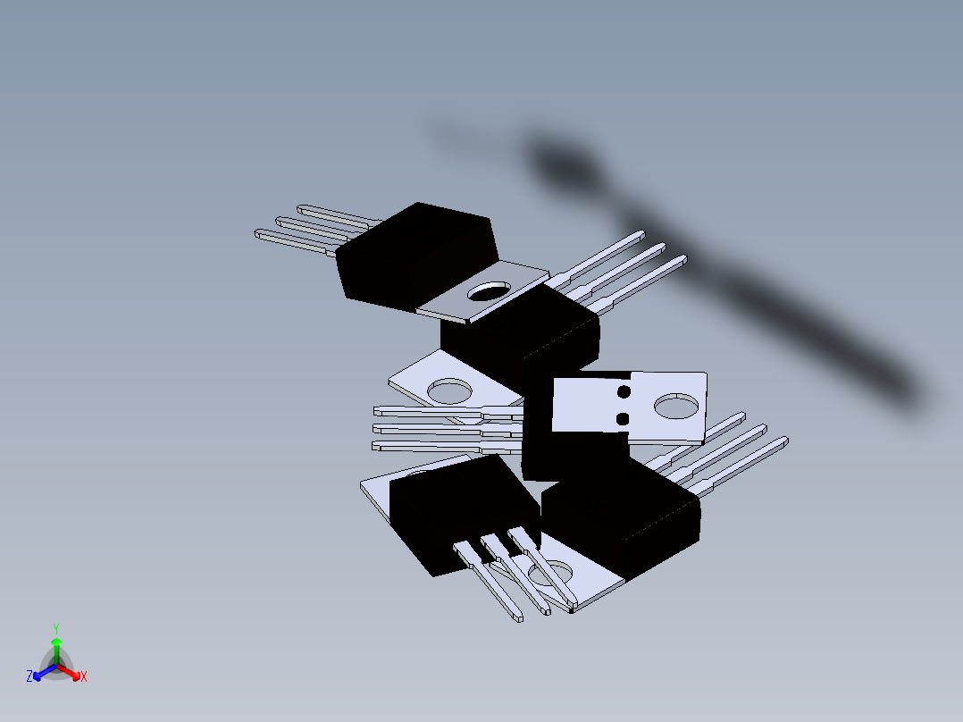 LM317电压调节器（计算机风扇速度控制）正等轴测图