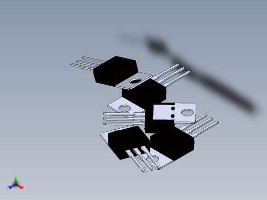 LM317电压调节器（计算机风扇速度控制）正等轴测缩略图