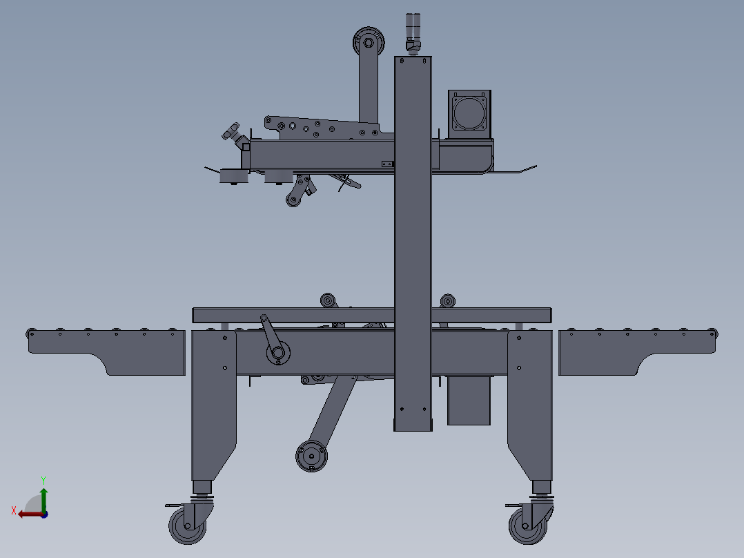 上下驱动封箱机后视图