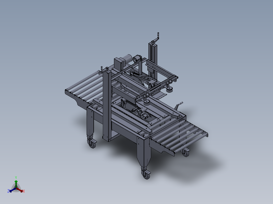 上下驱动封箱机正等轴测图