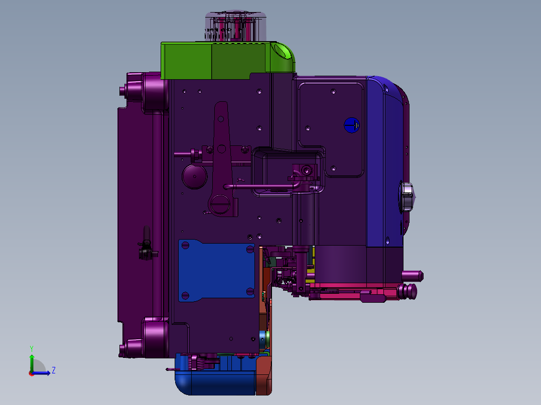 工业锁边缝机左视图
