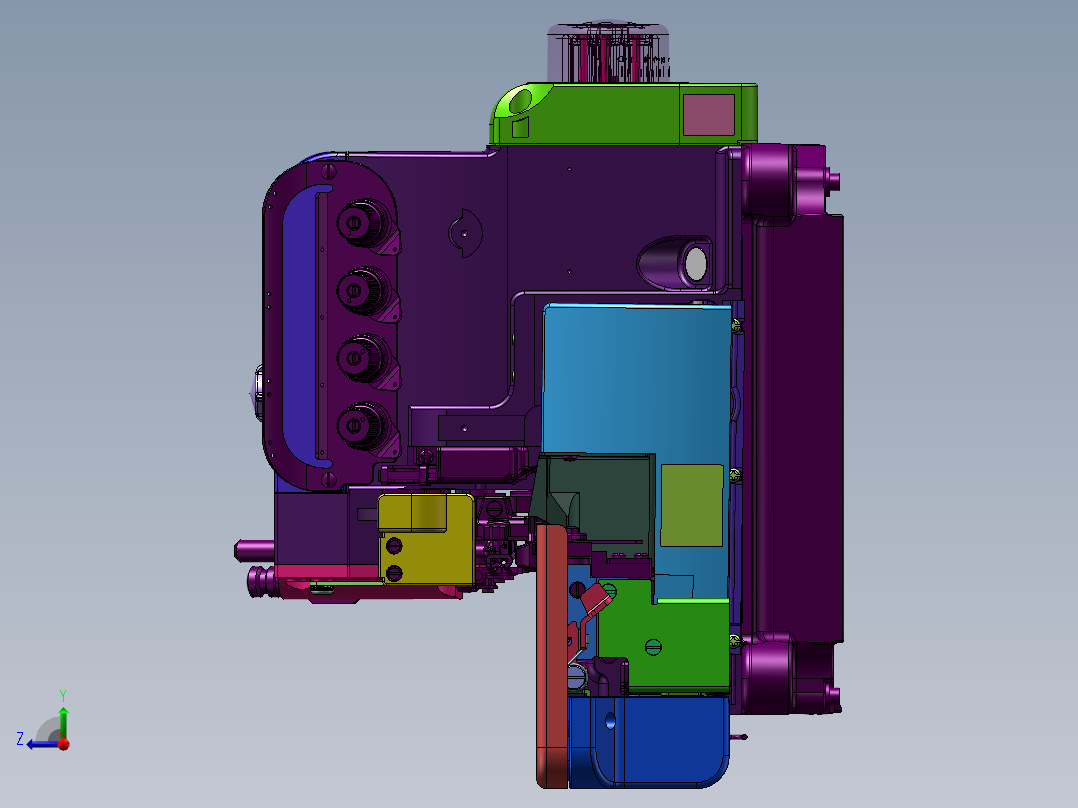 工业锁边缝机右视图