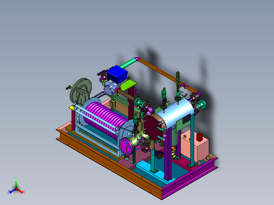 撬装式水处理设备正等轴测图