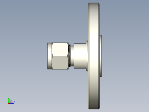 不锈钢ANSI法兰适配器，1-2英寸。卡套管接头，NPS 1-2英寸左视缩略图