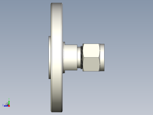 不锈钢ANSI法兰适配器，1-2英寸。卡套管接头，NPS 1-2英寸右视缩略图