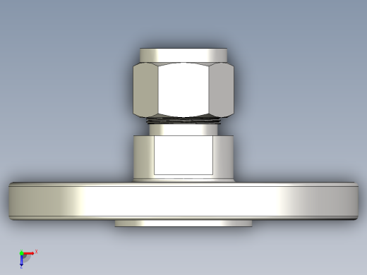 不锈钢ANSI法兰适配器，1-2英寸。卡套管接头，NPS 1-2英寸俯视缩略图