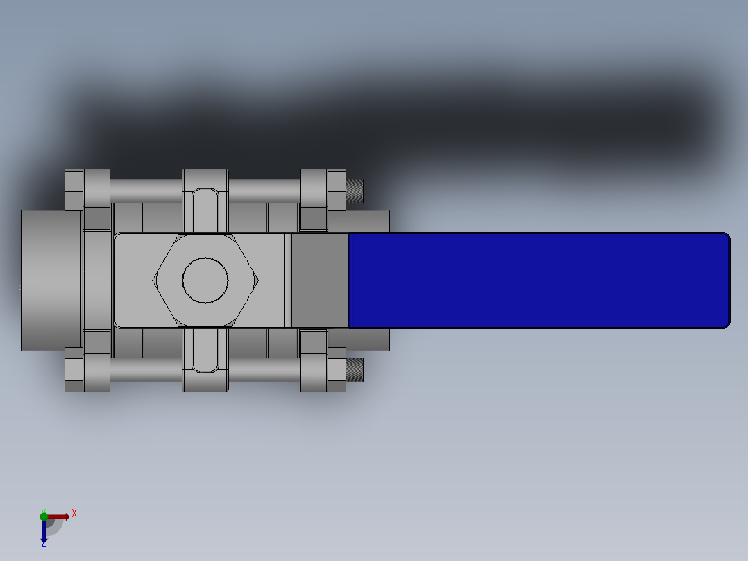 三片式对焊球阀-304 DN15-DN80俯视图