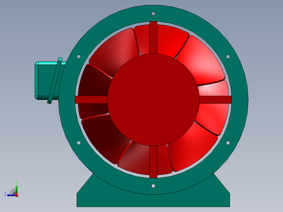 HTD(B)系列风机右视图