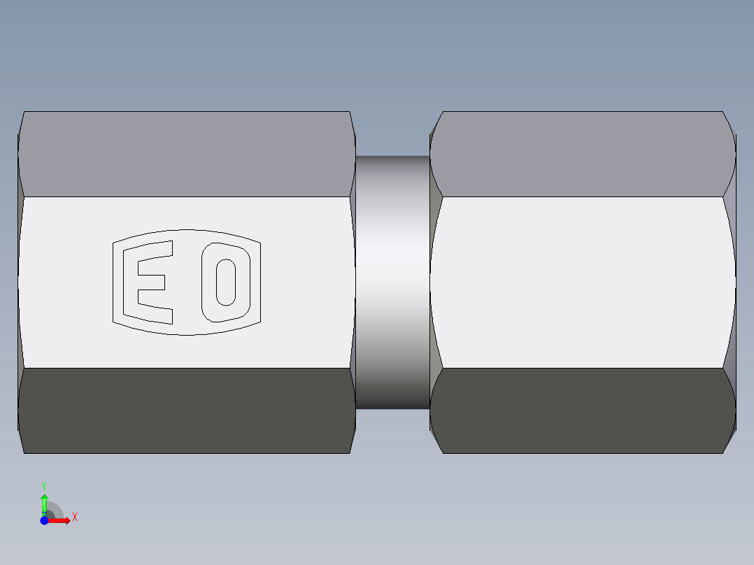 卡套式工业通用硬管接头EO_Swivel_connector_GAI06ZLR71前视图