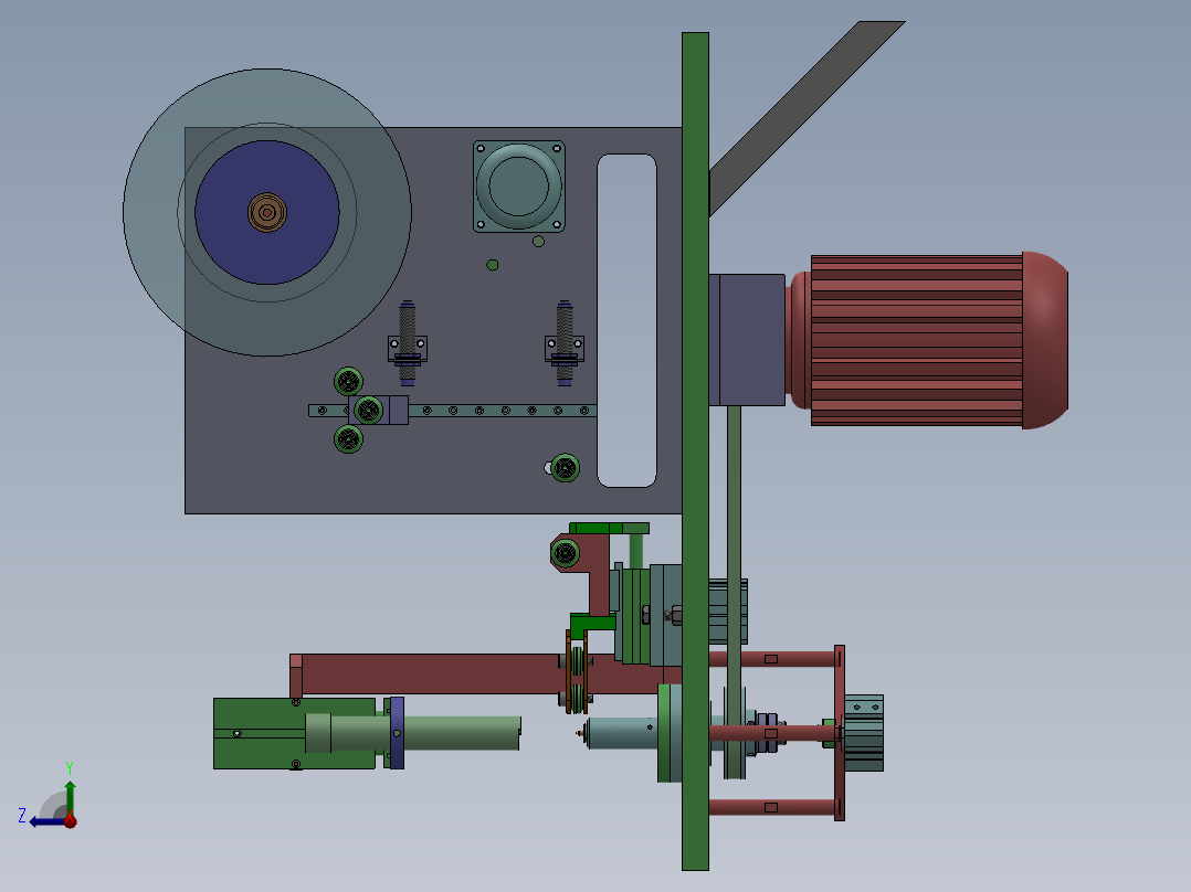 台式磨光机第二代改进型（sw18可编辑+工程图）右视图