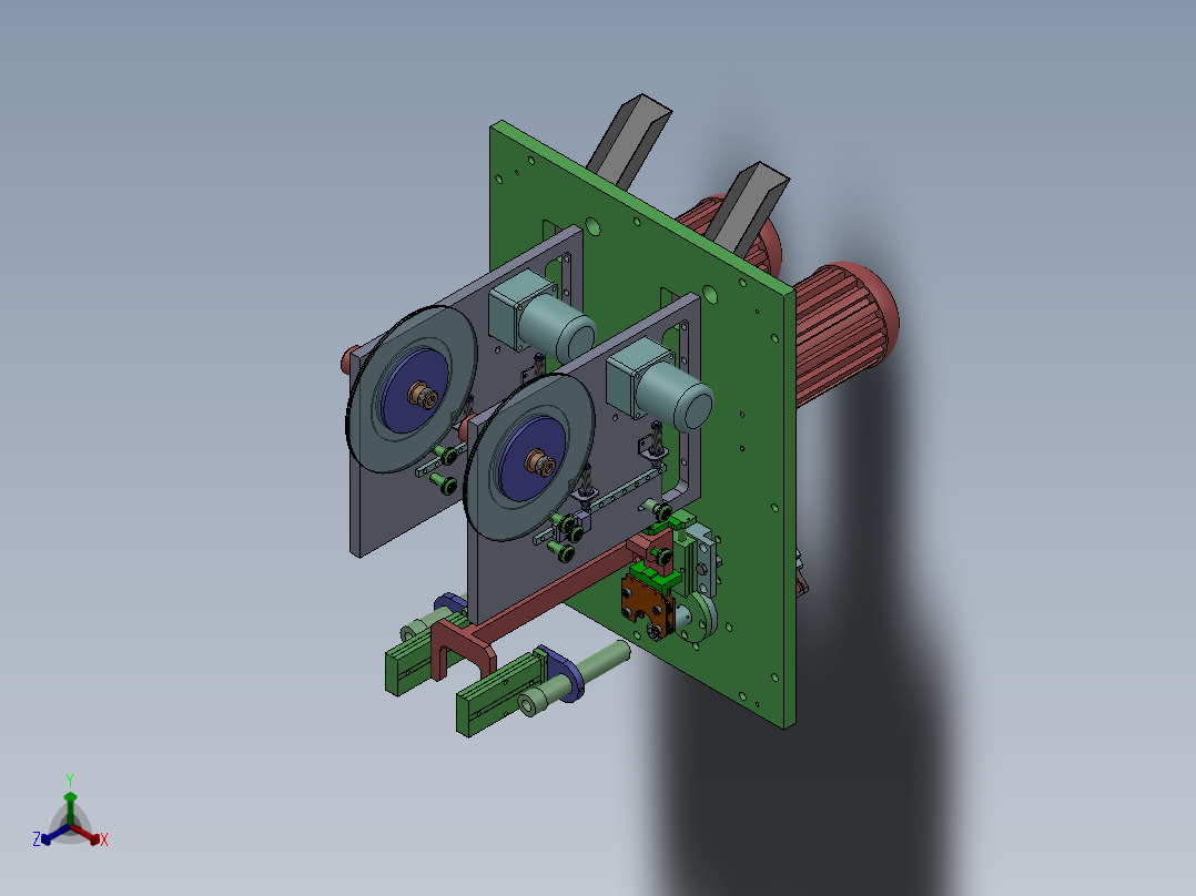 台式磨光机第二代改进型（sw18可编辑+工程图）正等轴测图