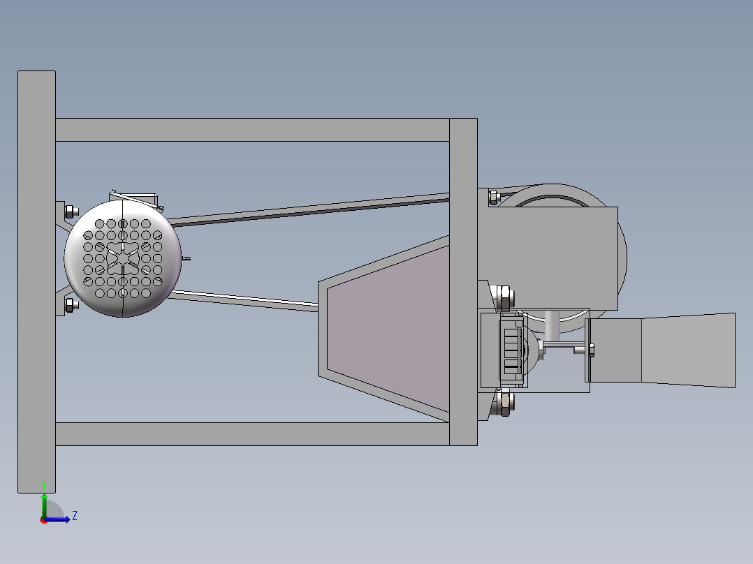 马铃薯切割机左视图