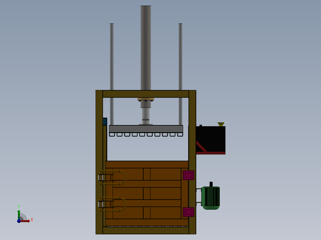 小型液压打包机sw16可编辑前视图