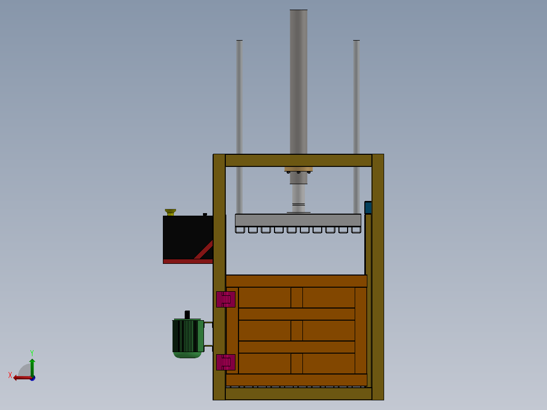 小型液压打包机sw16可编辑后视图