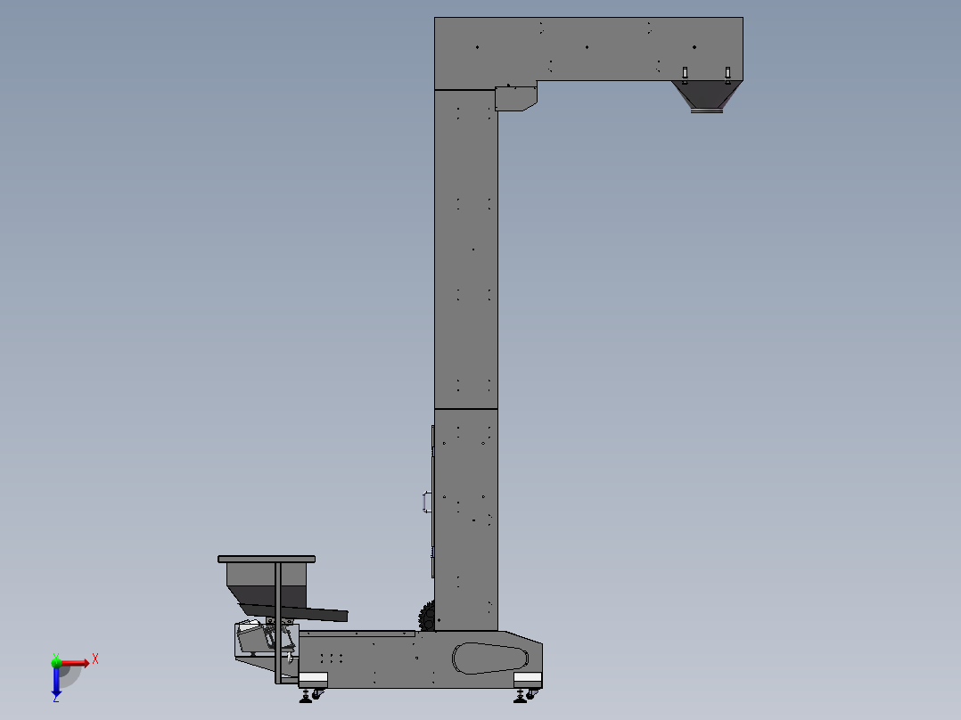 1.8L斗式提升机sw16可编辑俯视图