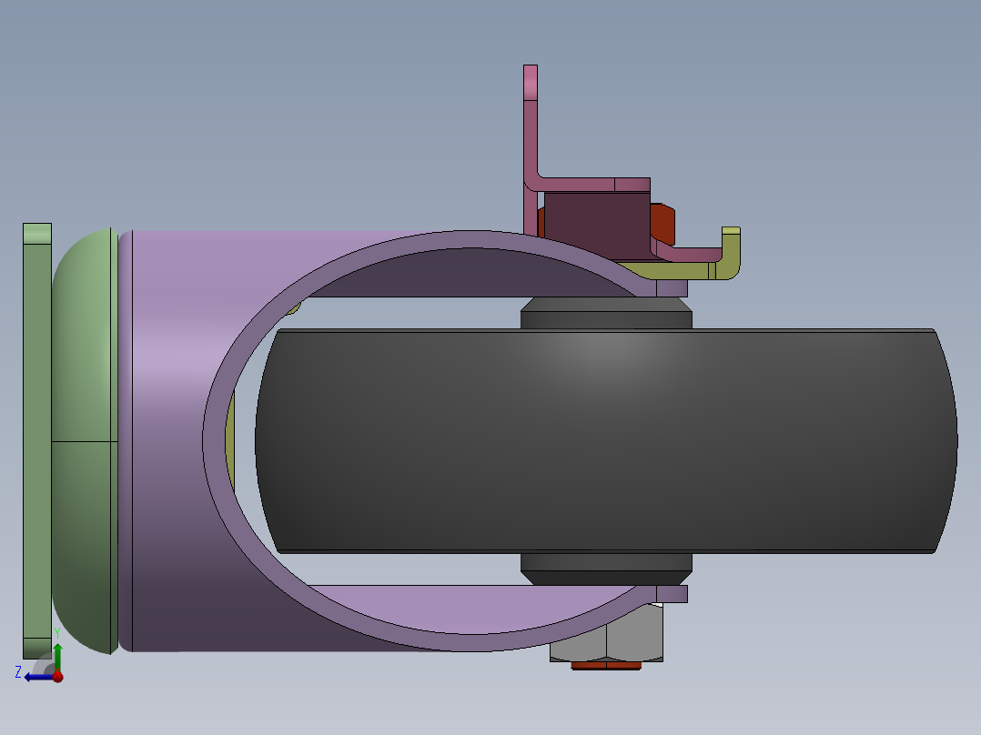 中载脚轮-万向带金属侧刹型右视图