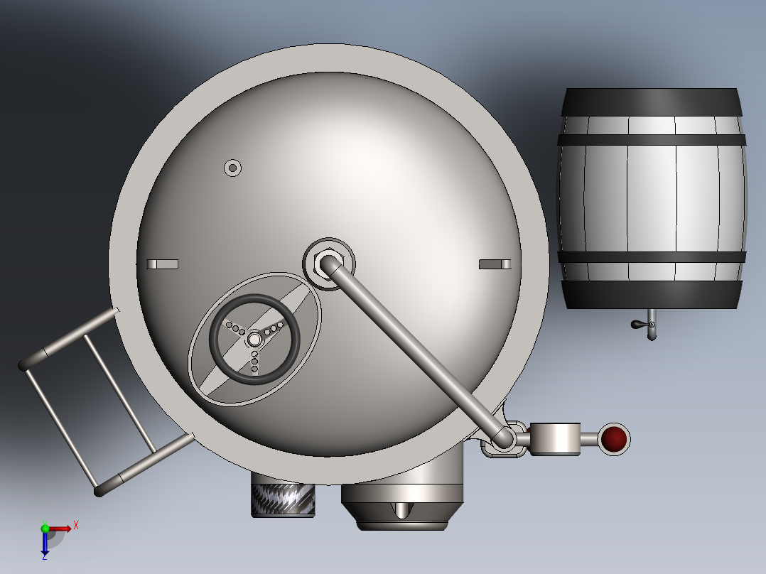压力容积、啤酒发酵罐俯视图