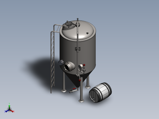 压力容积、啤酒发酵罐正等轴测缩略图