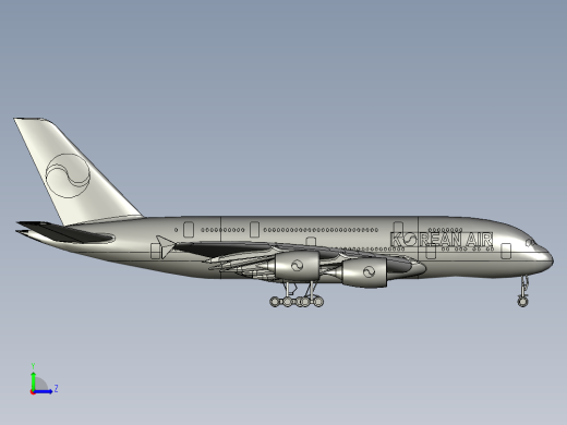 韩国航空A380客机左视缩略图