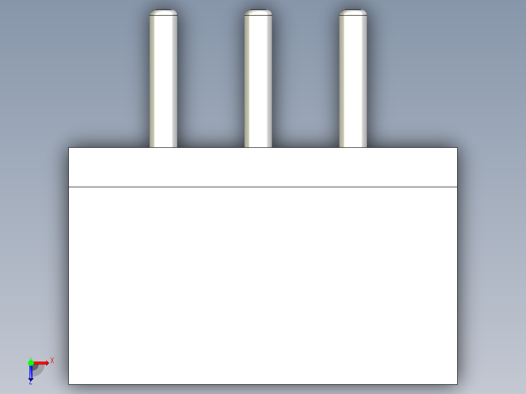 mini spox 2 50mm 3pin公头，带molex spox 11俯视图