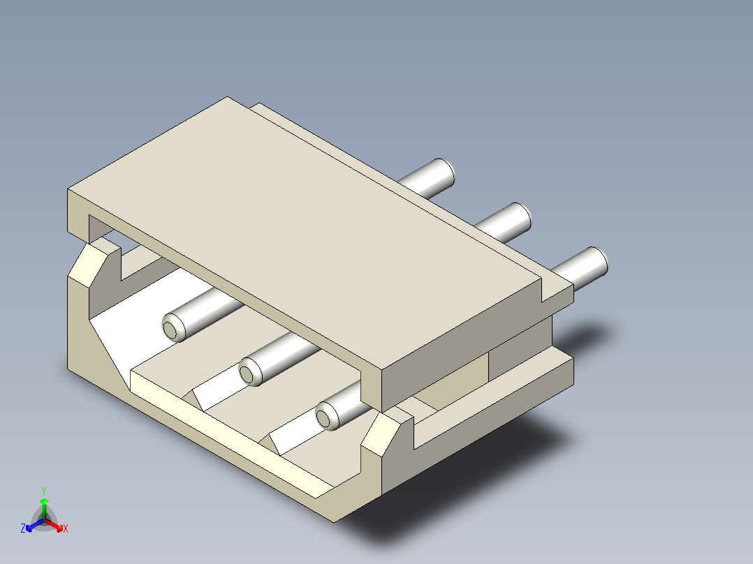 mini spox 2 50mm 3pin公头，带molex spox 11正等轴测图